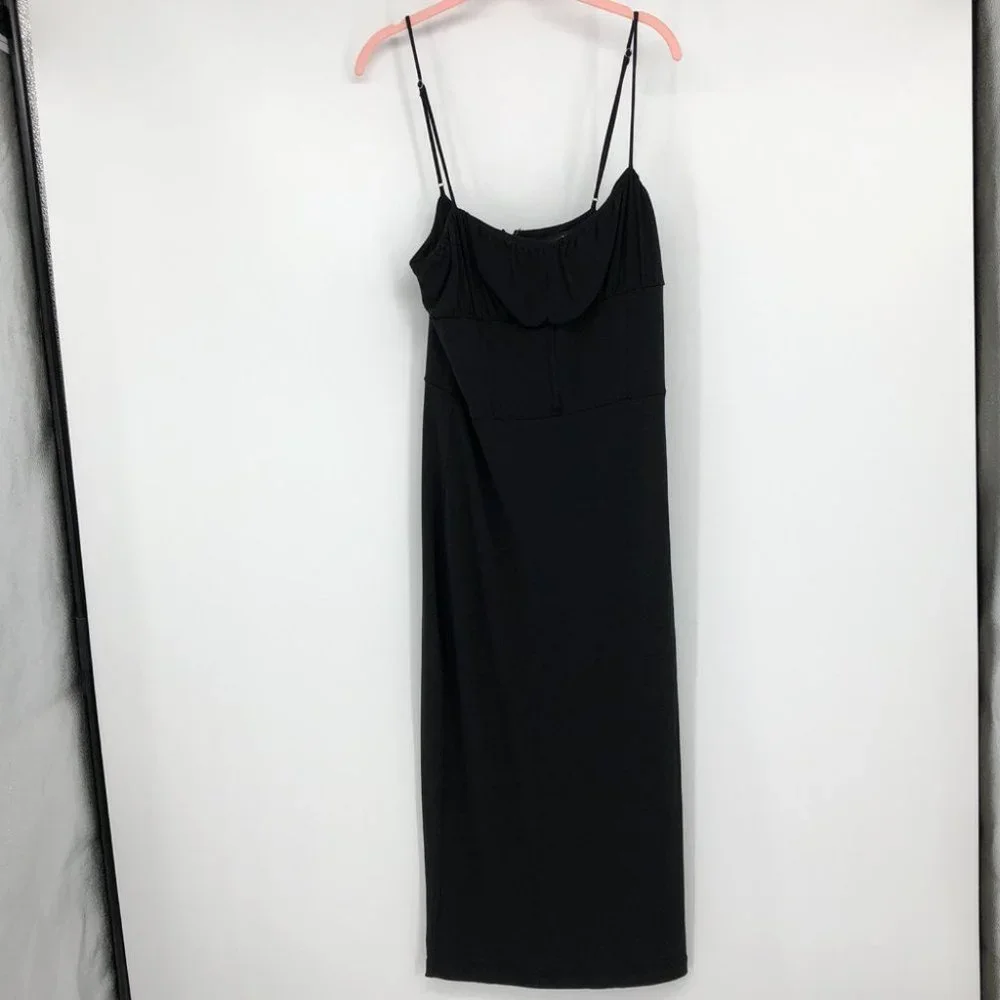 NWT Dynamite Black midi corset detail cami dress Medium - Picture 5 of 14
